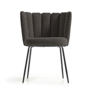 Aniela 2er Stuhl Set in Boucle Stoff schwarz - Sitzdesign