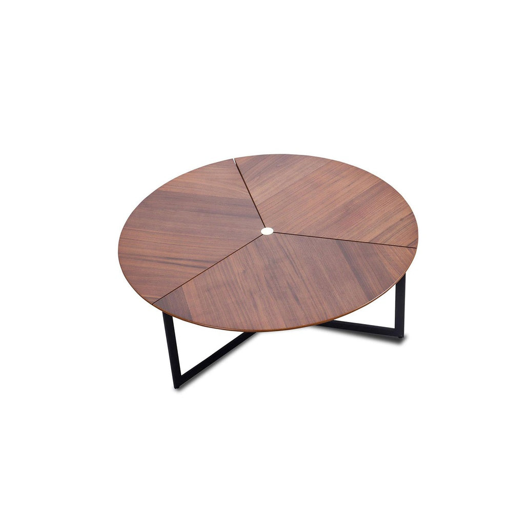 Couchtisch Focus aus Nussbaumfurnier Ø 95cm - Sitzdesign