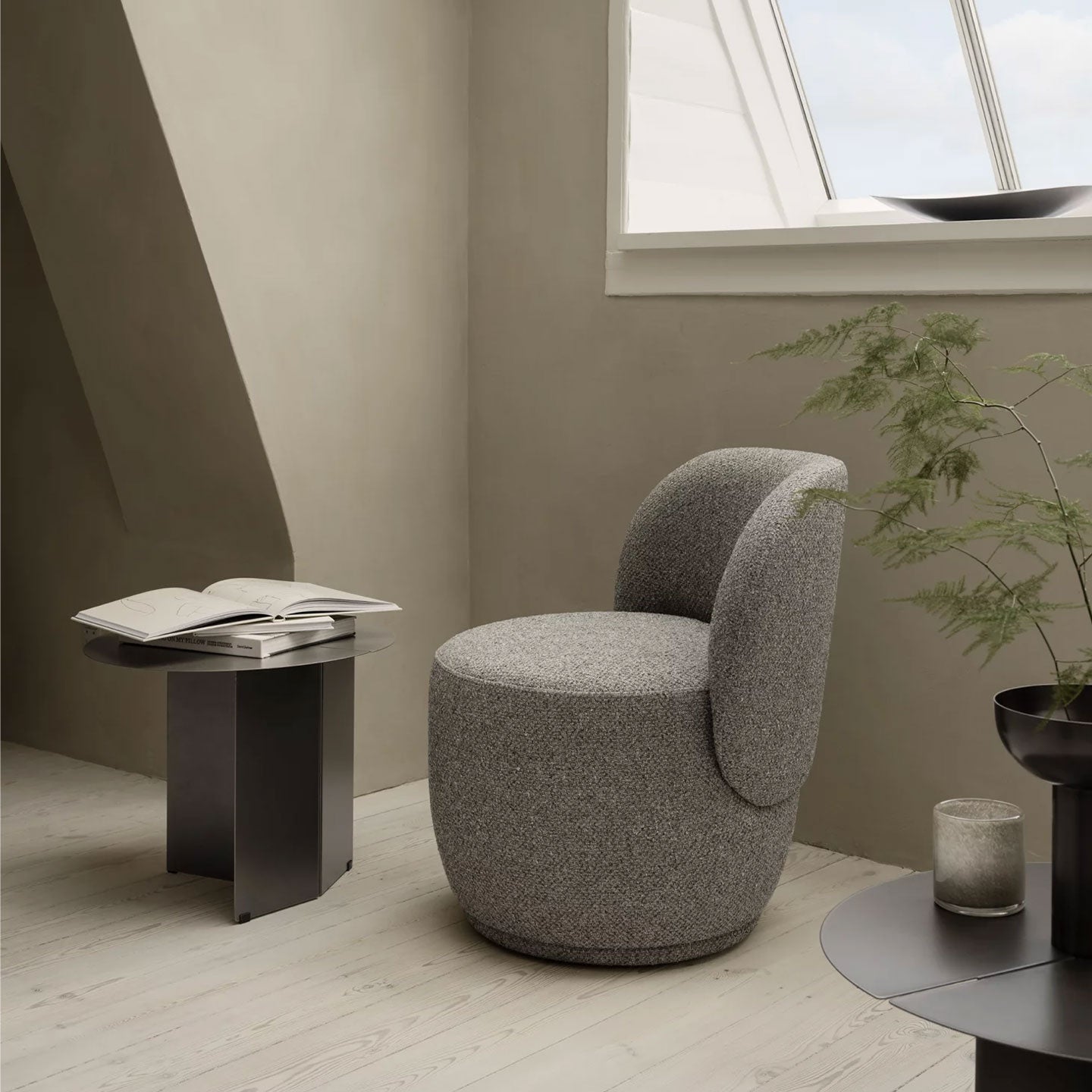 Drehsessel KUON in Stoff Boucla - Sessel Stoff