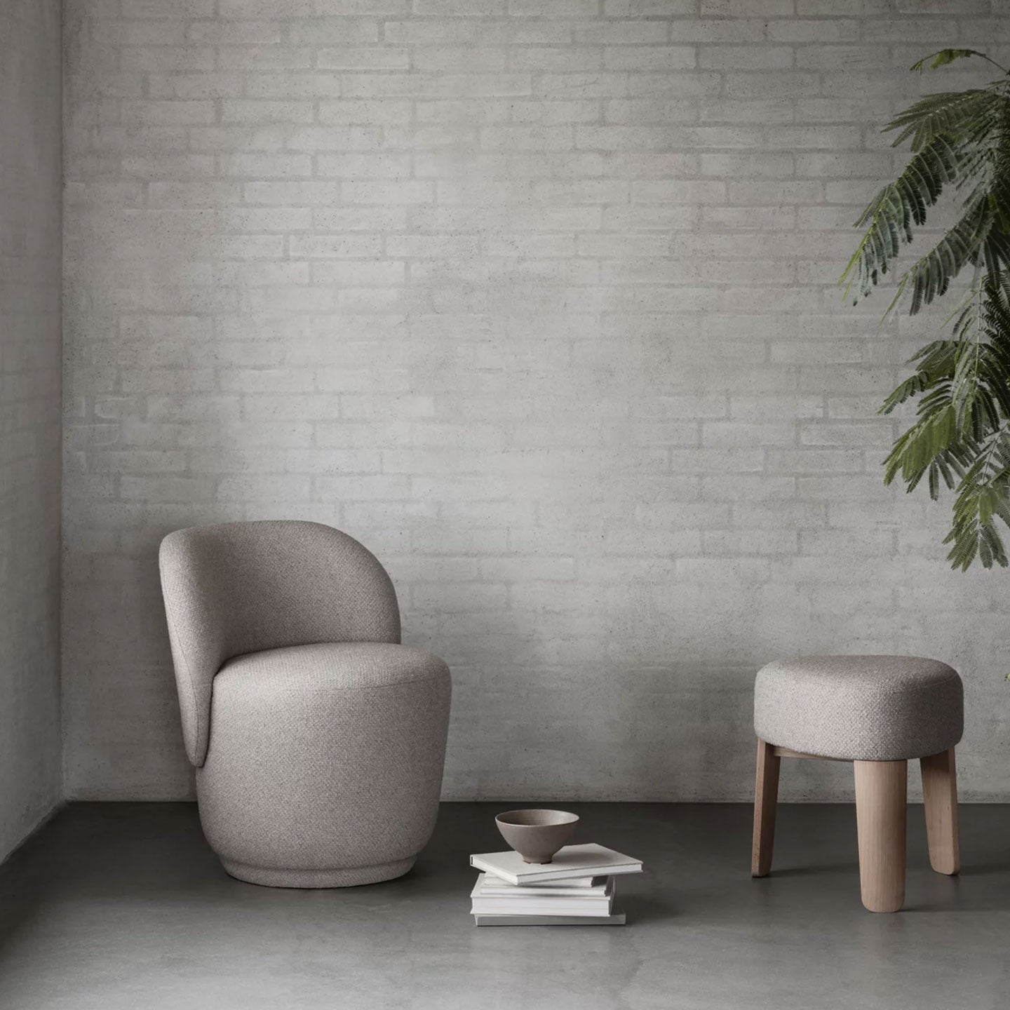 Drehsessel KUON in Stoff Boucla - Sessel Stoff