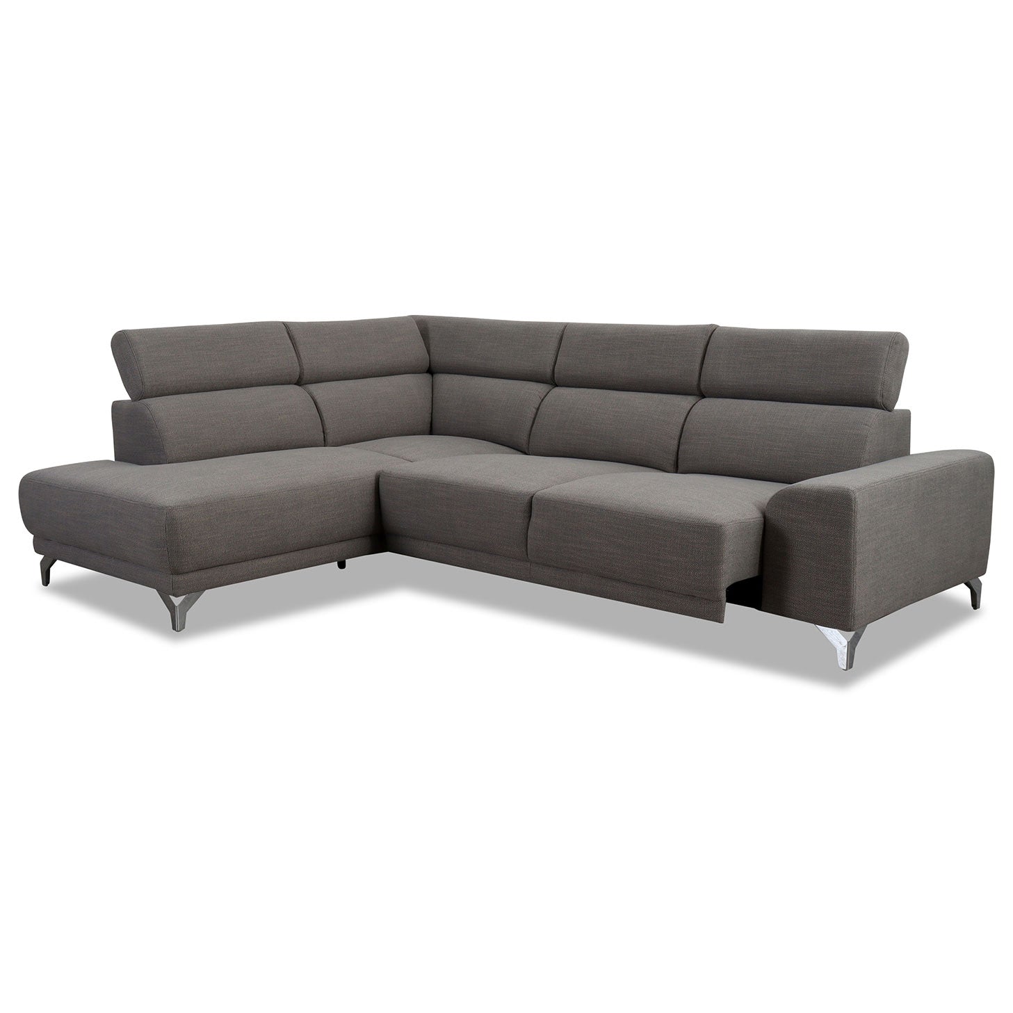 Eckgarnitur MATINO in Stoff Picasso in anthrazit - Ecksofa Stoff