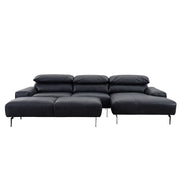 Ecksofa Esmara in Leder L180 schwarz - Ecksofa Leder