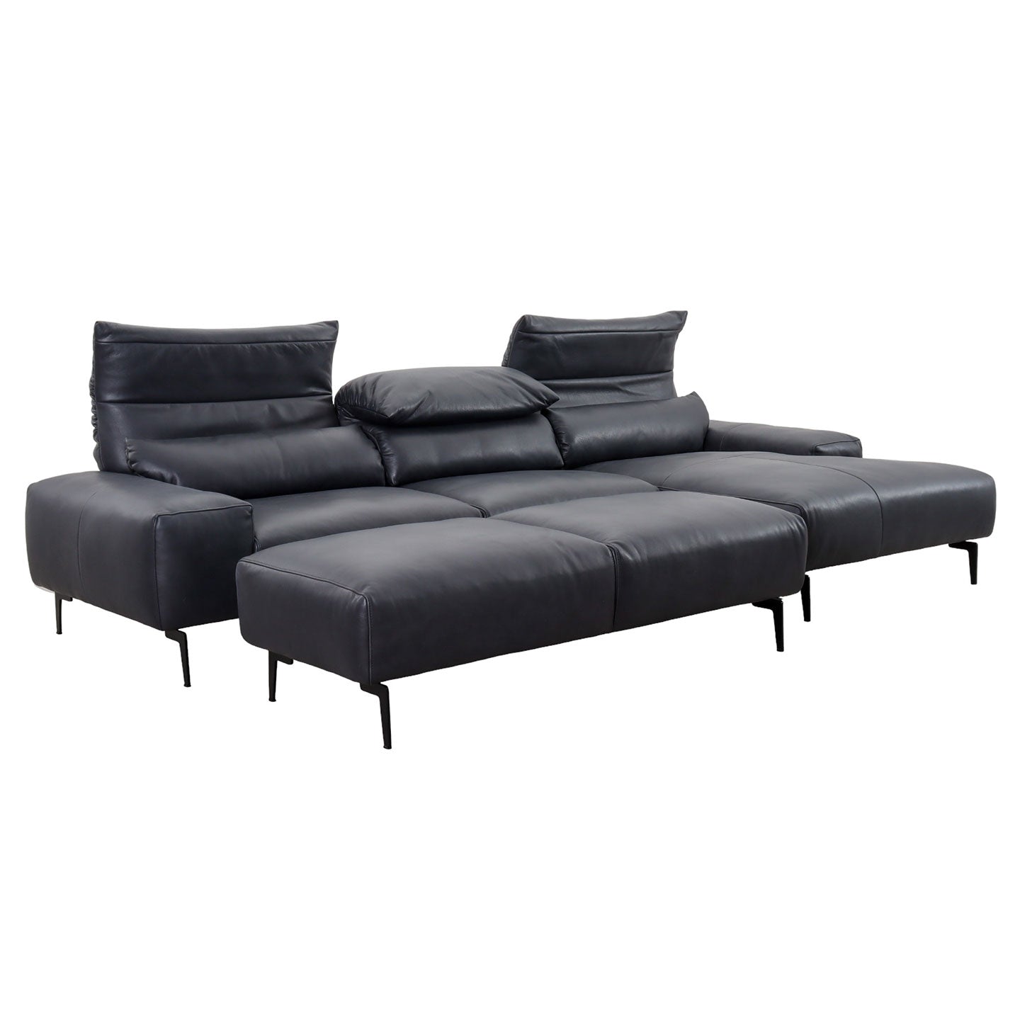Ecksofa Esmara in Leder L180 schwarz - Ecksofa Leder
