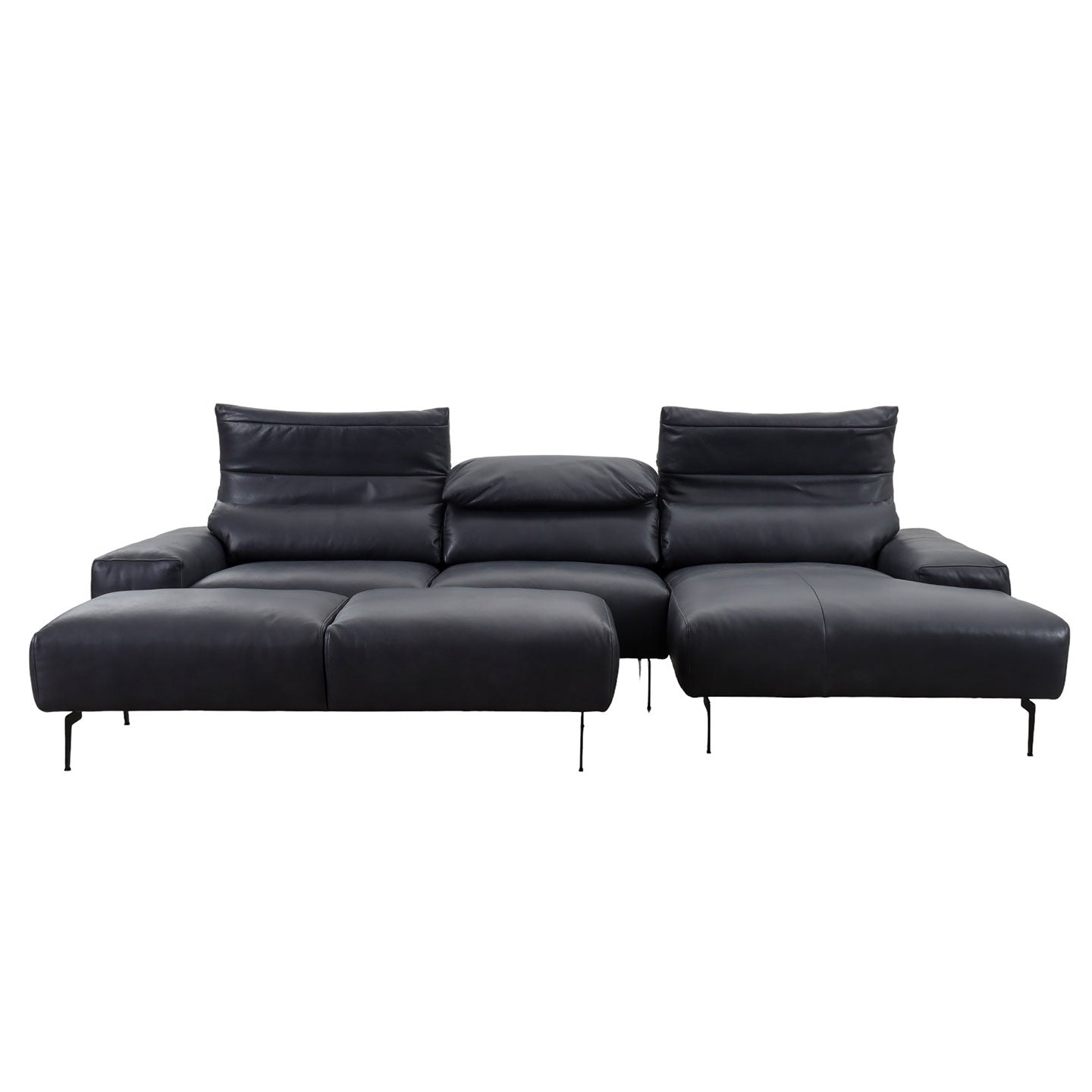 Ecksofa Esmara in Leder L180 schwarz - Ecksofa Leder