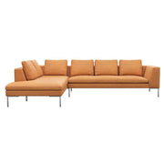 Ecksofa LOANO in Leder Nature - 0720 cognac / Ecksofa links - Ecksofa Leder