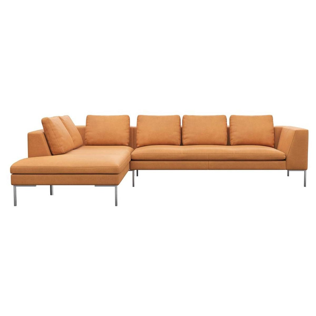 Ecksofa LOANO in Leder Nature - 0720 cognac / Ecksofa links - Ecksofa Leder