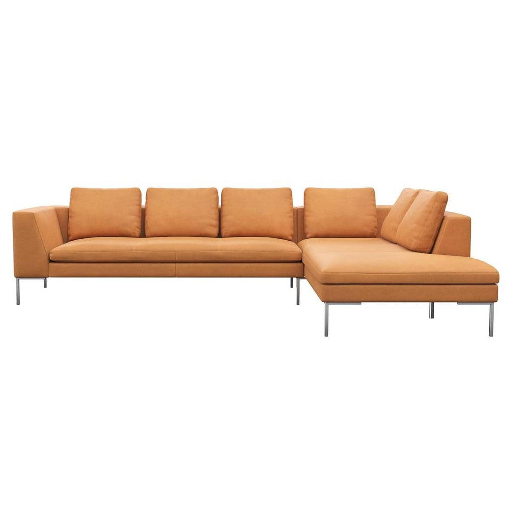 Ecksofa LOANO in Leder Nature - 0720 cognac / Ecksofa rechts - Ecksofa Leder