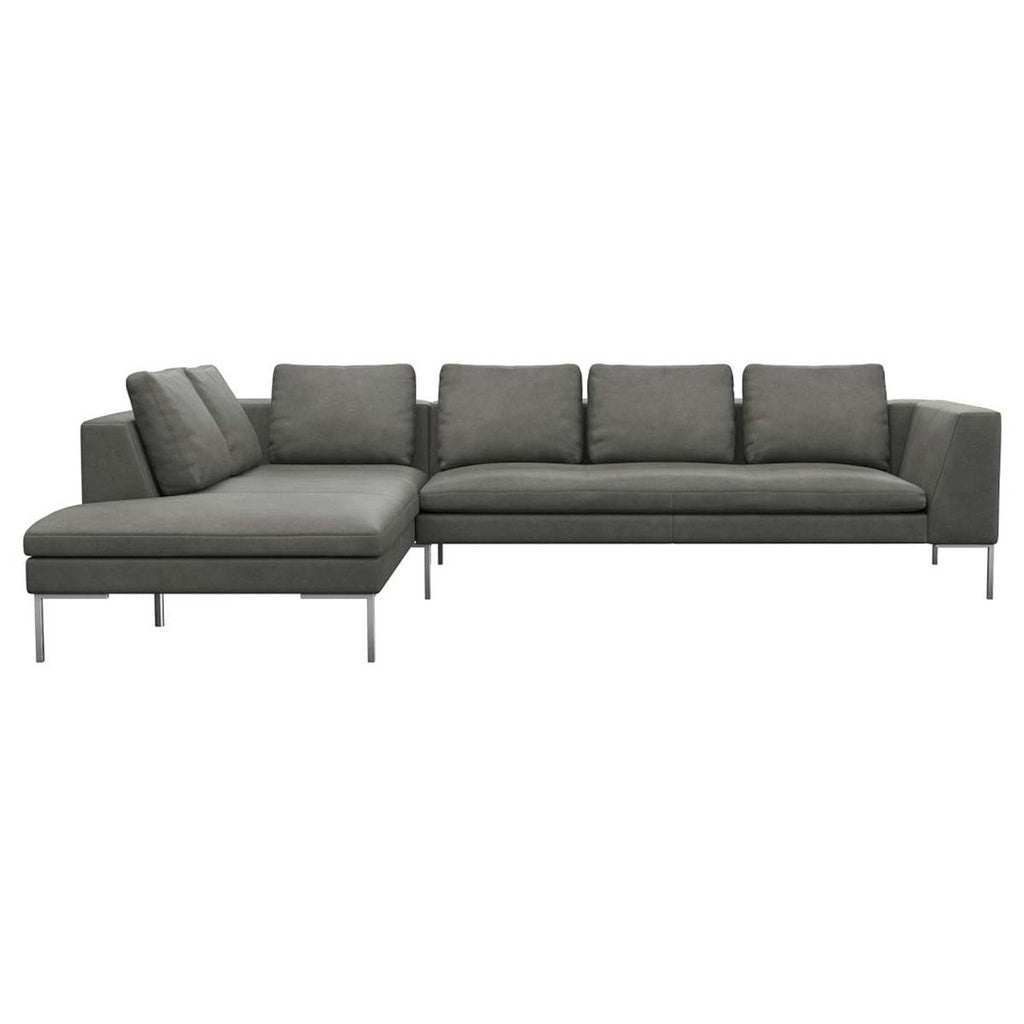 Ecksofa LOANO in Leder Nature - 0722 nature olive / Ecksofa links - Ecksofa Leder