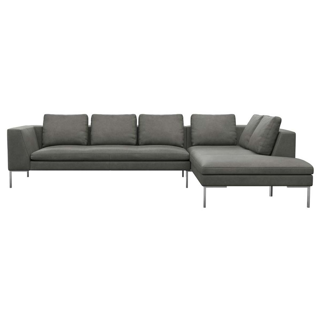 Ecksofa LOANO in Leder Nature - 0722 nature olive / Ecksofa rechts - Ecksofa Leder