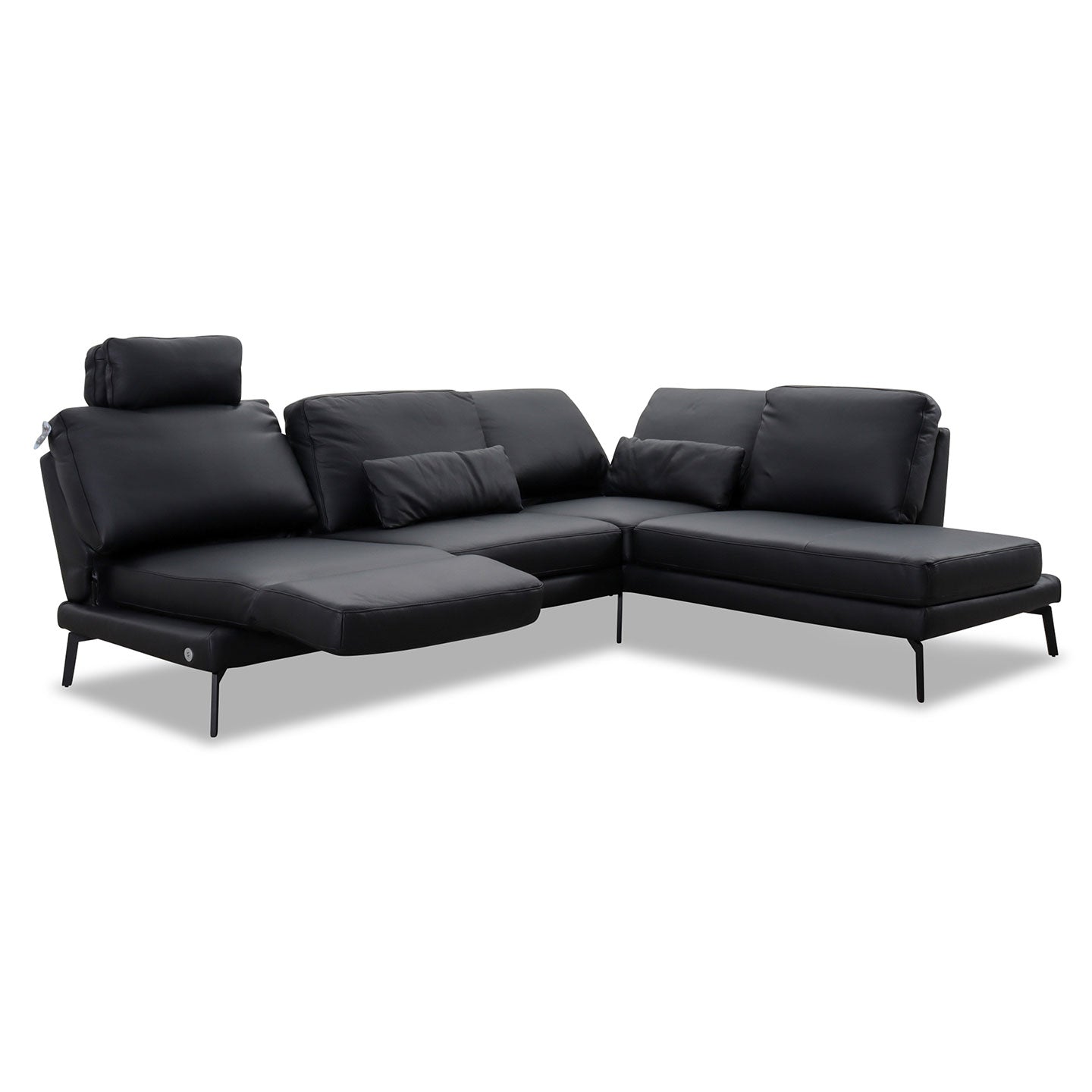 Ecksofa Twister in Leder Torero nero - Ecksofa Leder