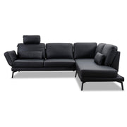 Ecksofa Twister in Leder Torero nero - Ecksofa Leder