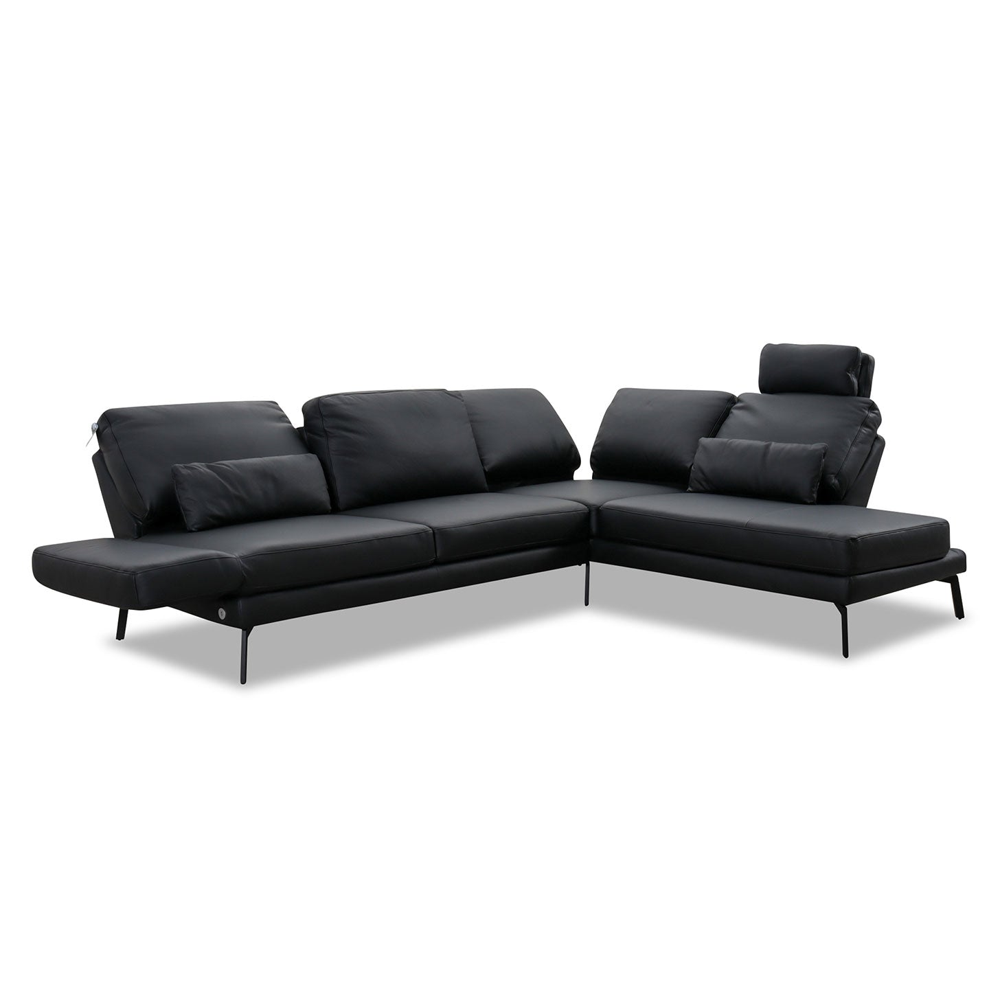 Ecksofa Twister in Leder Torero nero - Ecksofa Leder