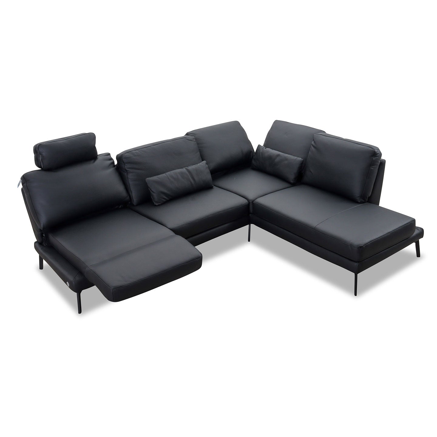 Ecksofa Twister in Leder Torero nero - Ecksofa Leder
