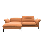 Flexlux Ecksofa Salino in Leder Nature - 0720 cognac / Longchair links - Ecksofa Leder