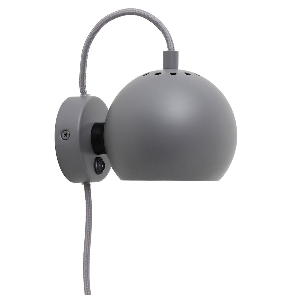 Wandlampe BALL Ø 12cm - hellgrau matt