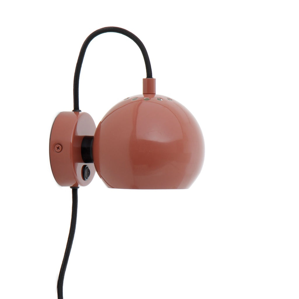 Wandlampe BALL Ø 12cm - rot glänzend