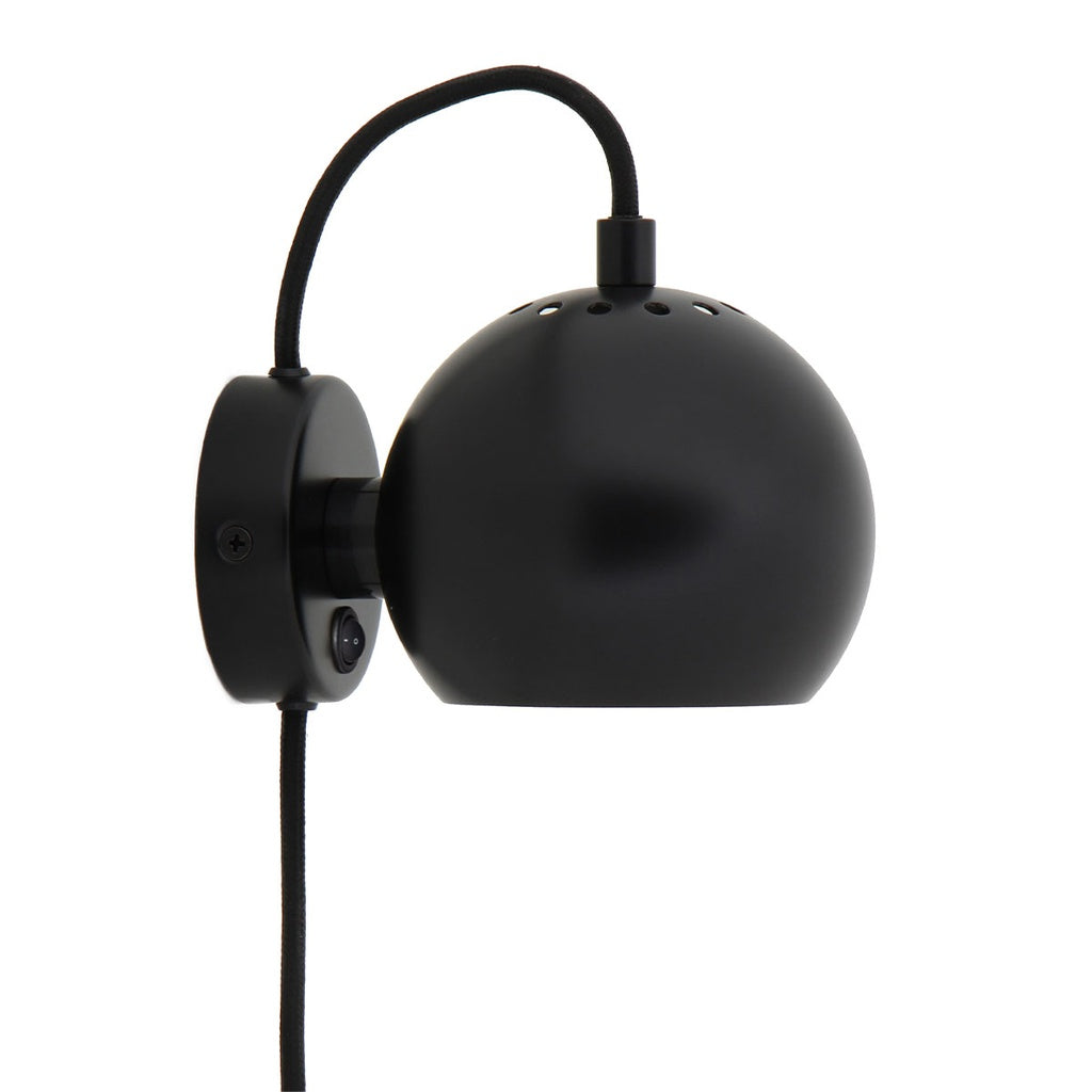 Wandlampe BALL Ø 12cm - schwarz matt