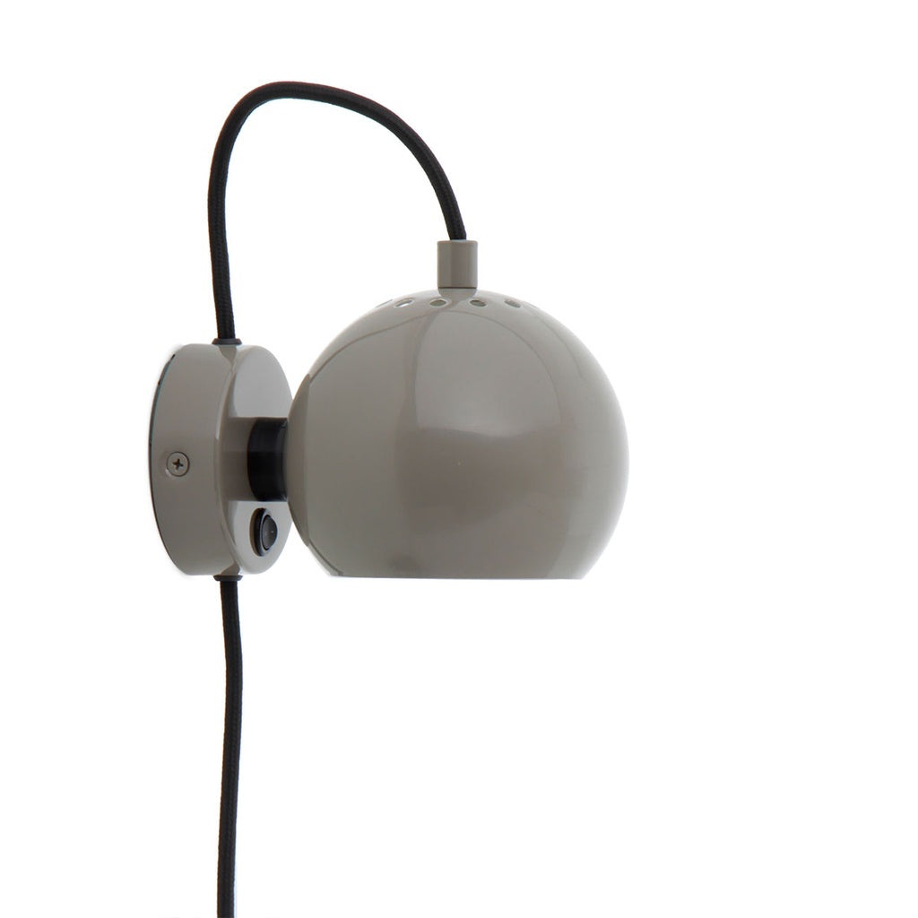 Wandlampe BALL Ø 12cm - warmgrau glänzend