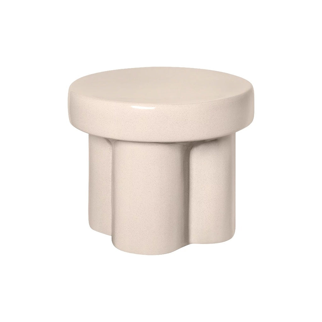 Hocker TORU in Keramik - lily white / Ø 40cm / H32cm - Hocker