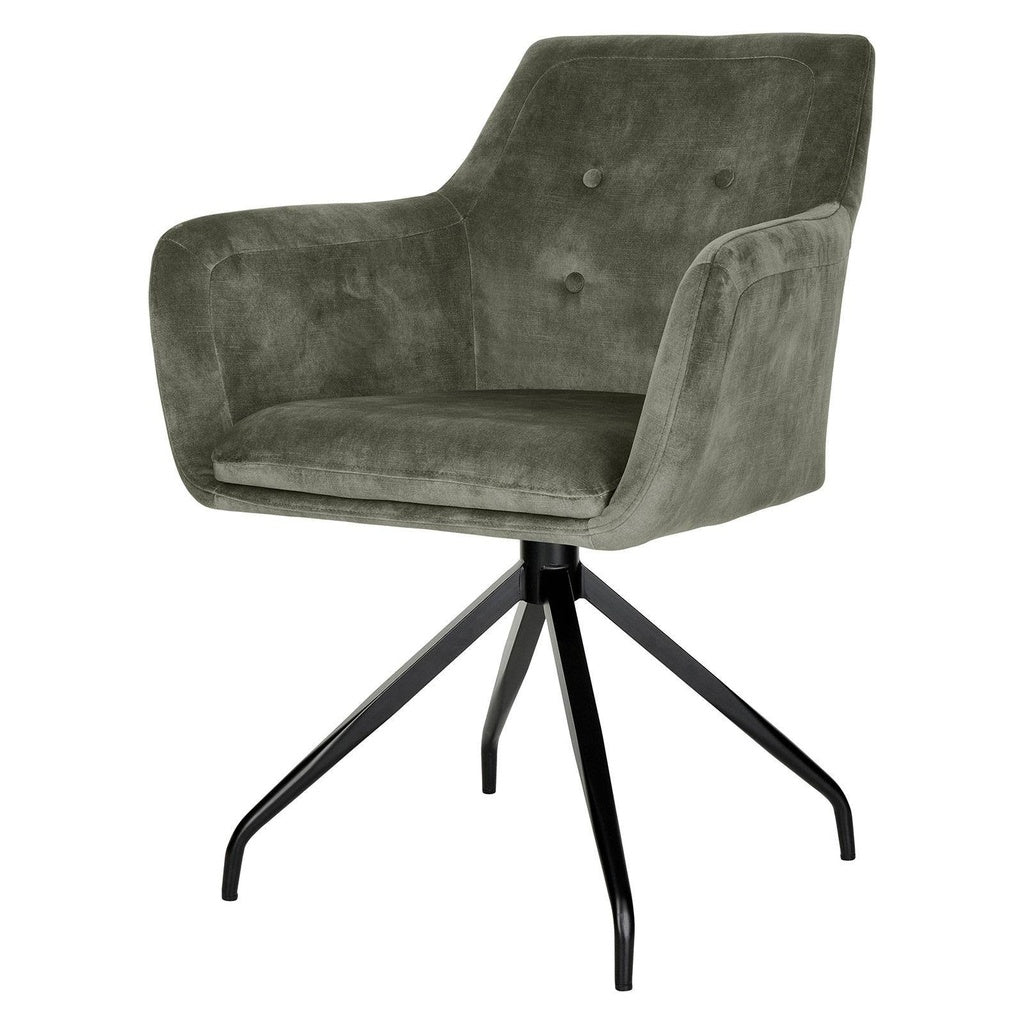 JUPITER Stuhl 2er Set mit Armlehne in Microfaser Velour - Stuhl Stoff