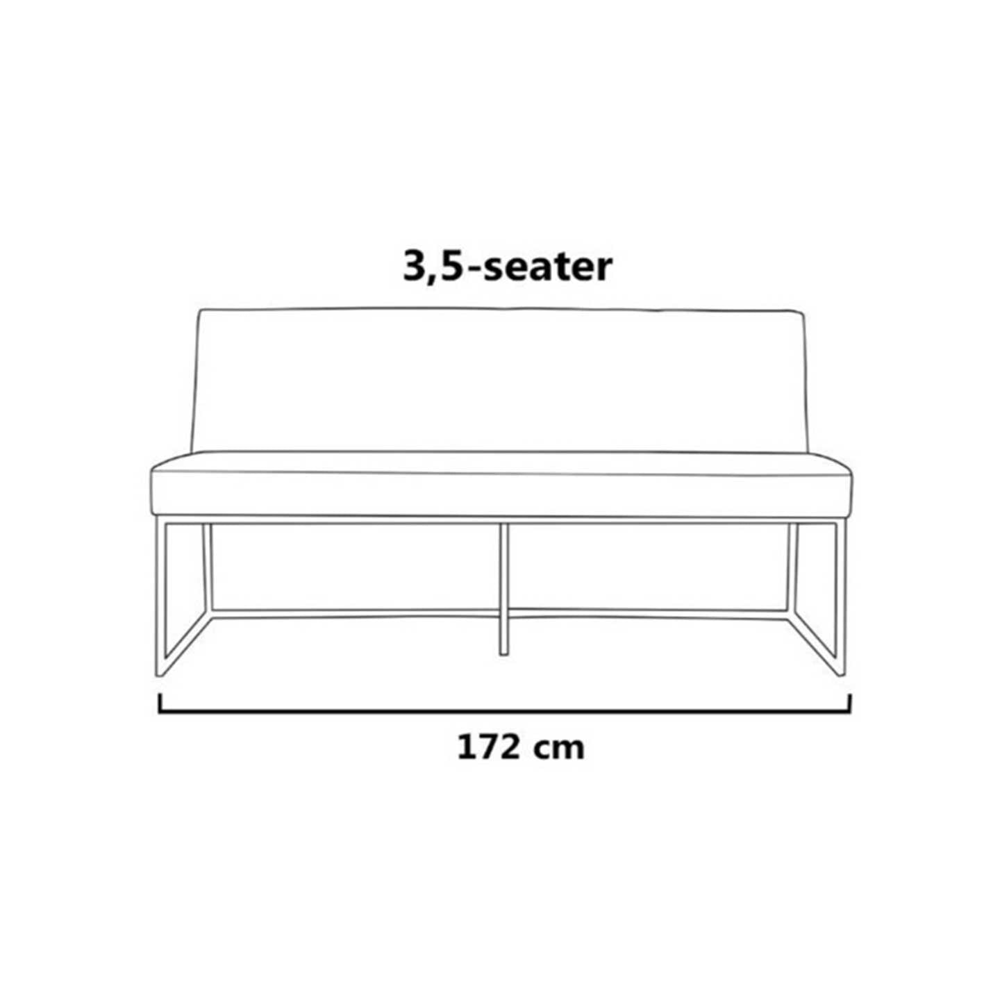 LARA Essbank in Leder Africa - Bank 3.5 Sitzer - Breite 172cm - Sitzbank