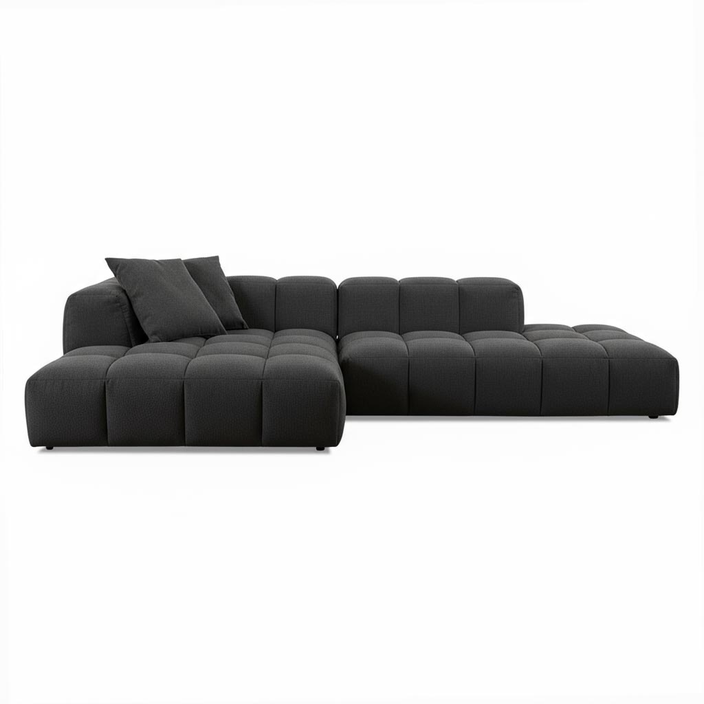 Loungesofa BUBBLE in Stoff Manhattan - grau / vorstehend links - Ecksofa Stoff