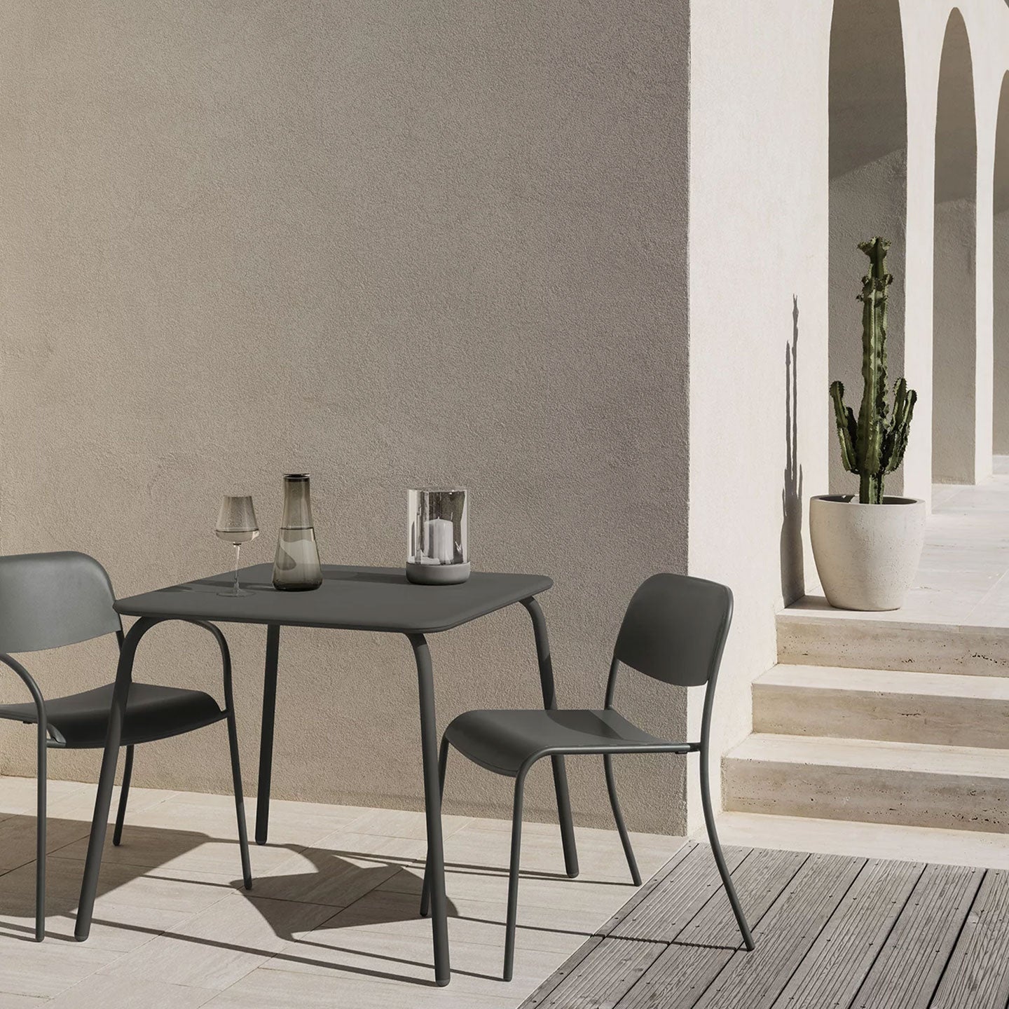 Outdoor Stuhl YUA in Stahl - Stuhl Stahl