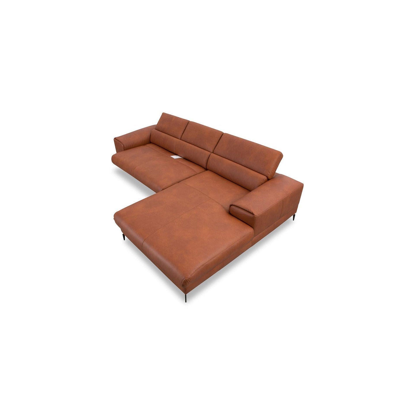 Piedroo 21106 in Leder Z69 cognac vorstehend rechts - Ecksofa Leder