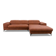 Piedroo 21106 in Leder Z69 cognac vorstehend rechts - Ecksofa Leder