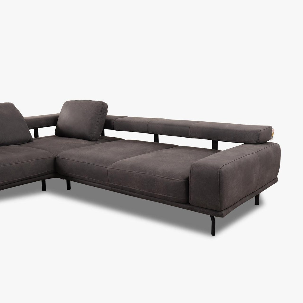 Sofa HP18072 Shine in Anilin Leder Aurelia graphit - Ecksofa Leder