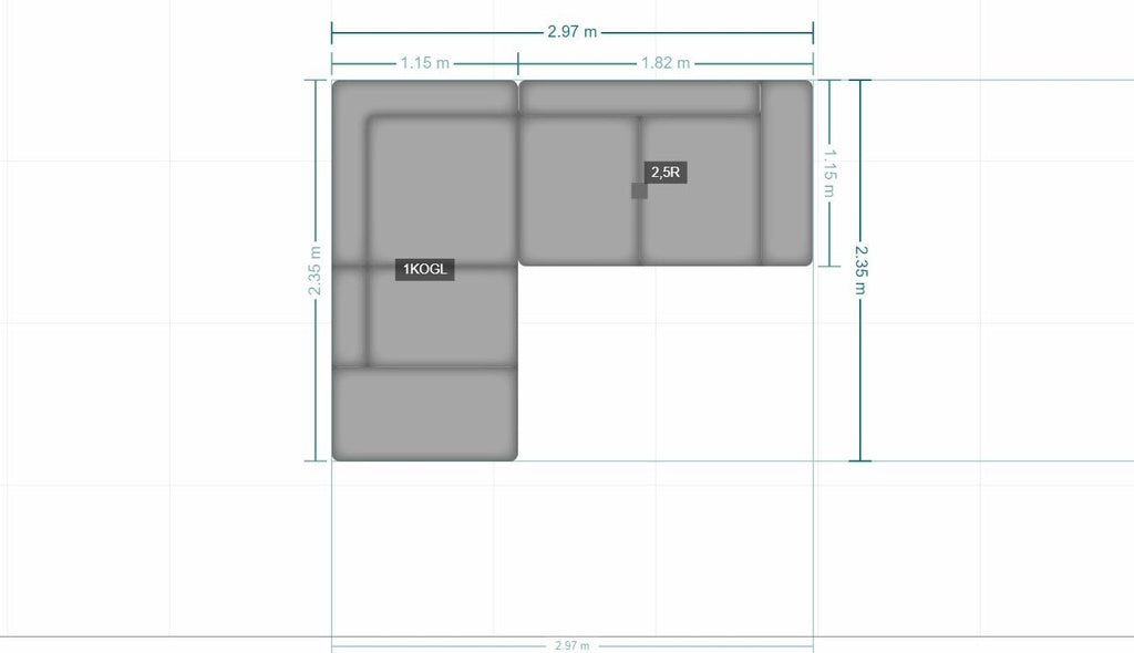 Sofa HP18072 Shine in Anilin Leder Aurelia graphit - Ecksofa Leder