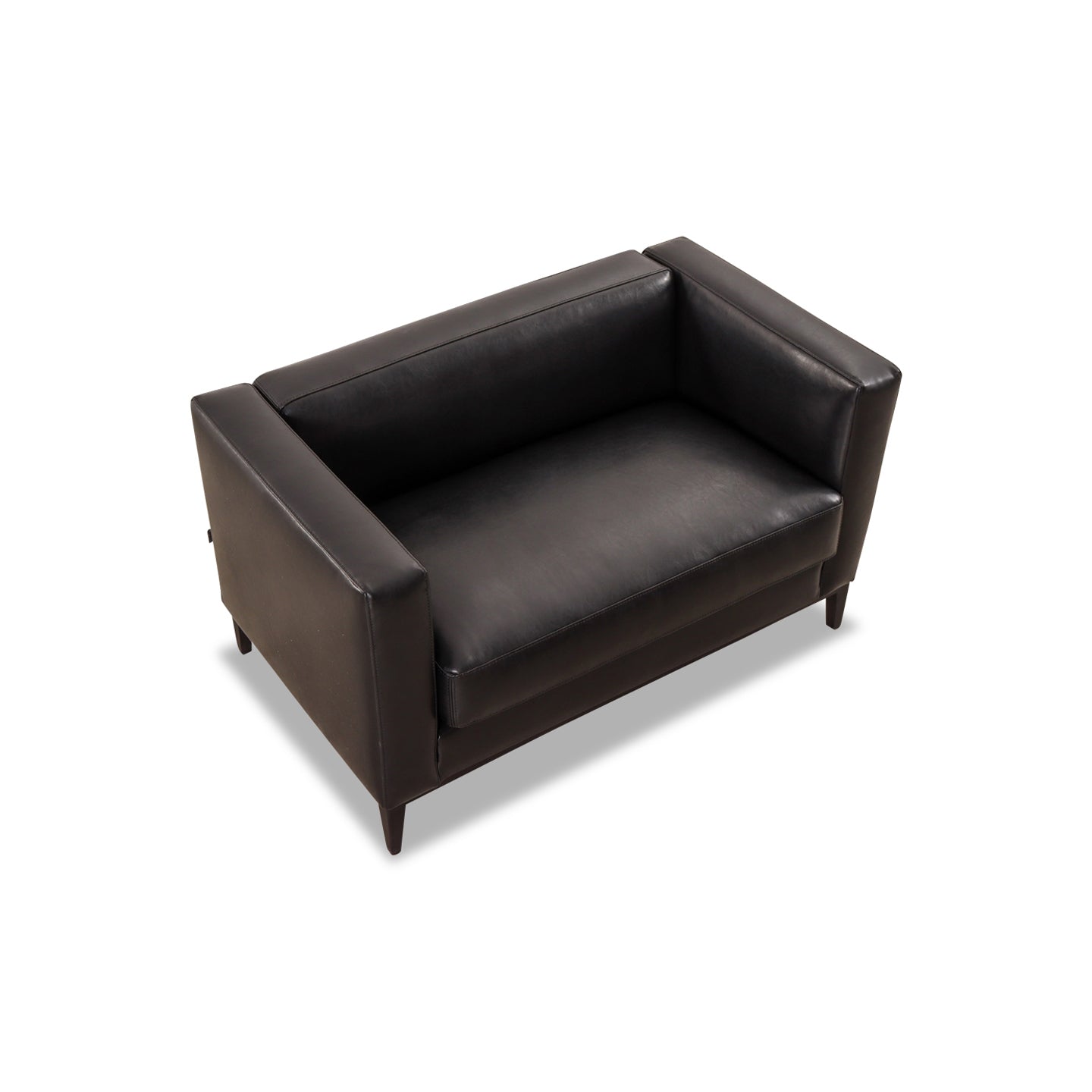 Sofagarnitur BLOK in Leder Bycast schwarz - Sofa Leder