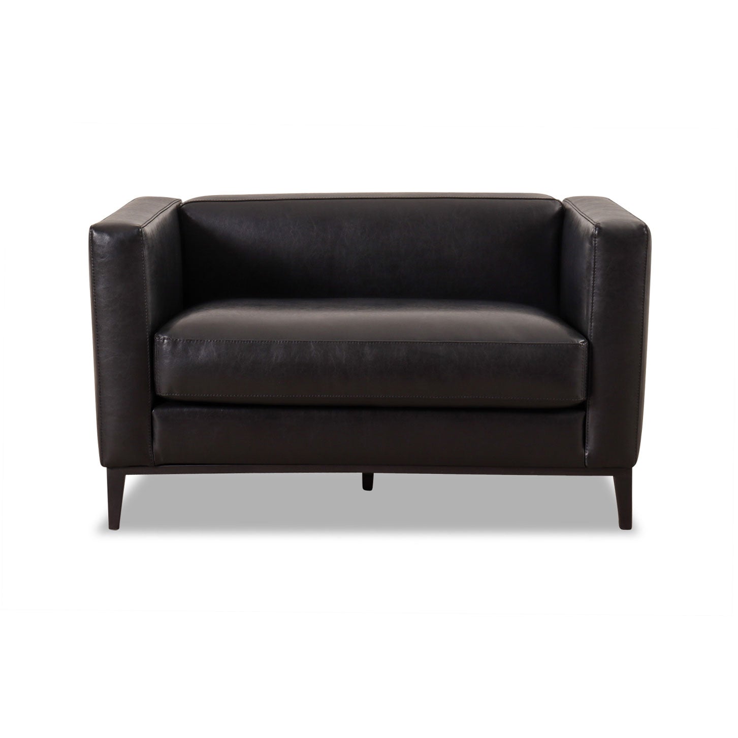 Sofagarnitur BLOK in Leder Bycast schwarz - Sofa Leder