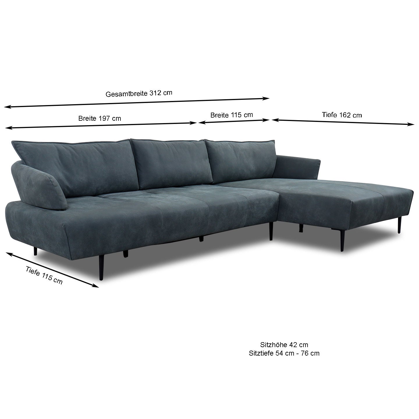 Willi Schillig Ecksofa 16150 LUNO in Leder Z85 eucalyptus - Ecksofa Leder