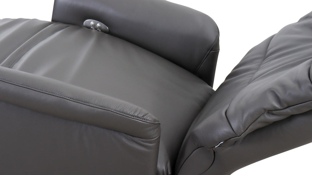 Fernsehsessel mit Doppelmotor 32630 LIMBOO in Leder Z73 graphite - Relaxsessel Leder