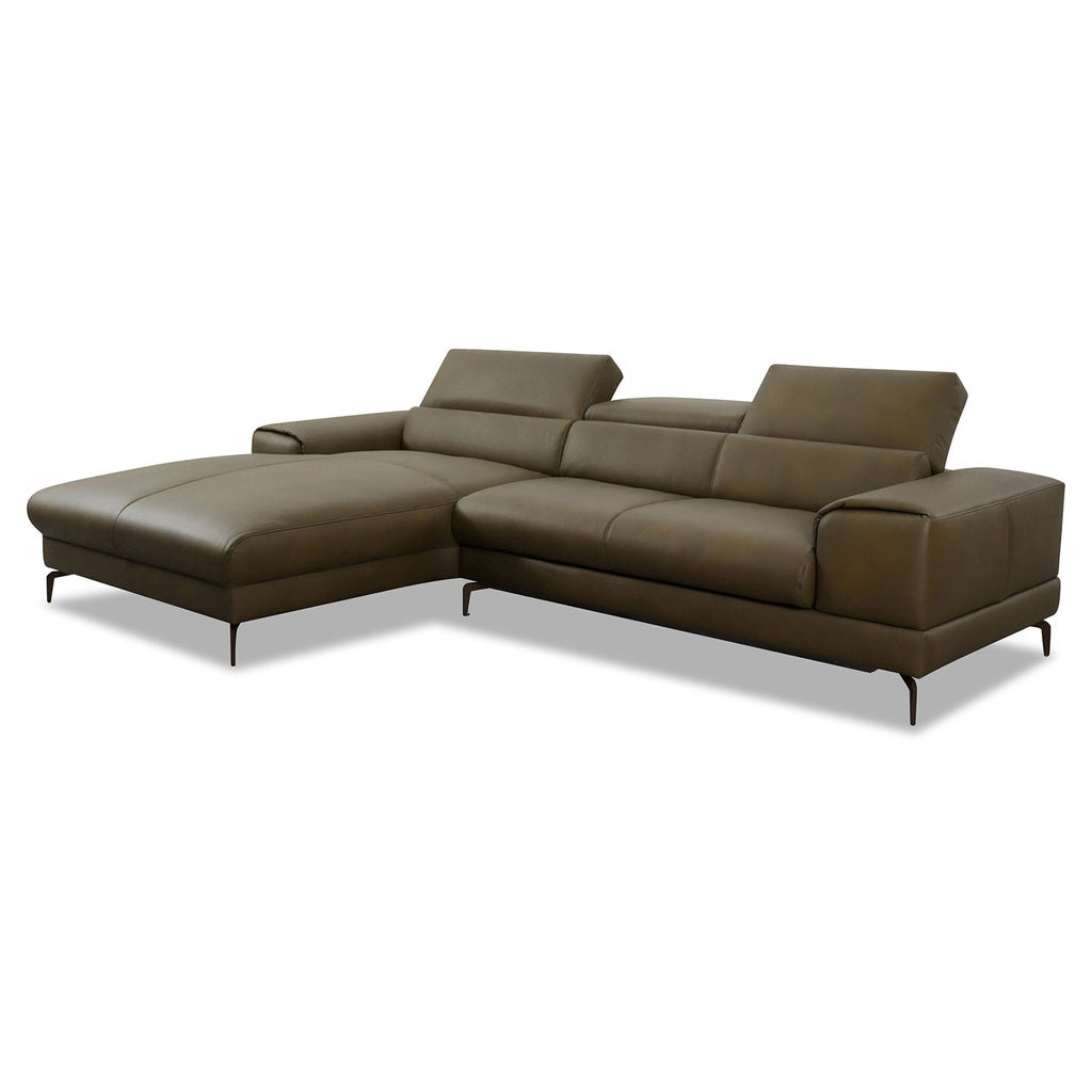Piedroo 21106 in Leder Z69 camouflage vorstehend links - Ecksofa Leder