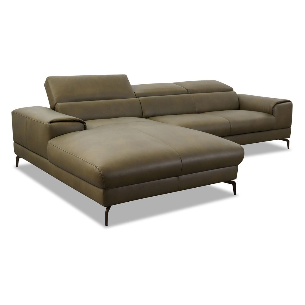 Piedroo 21106 in Leder Z69 camouflage vorstehend links - Ecksofa Leder