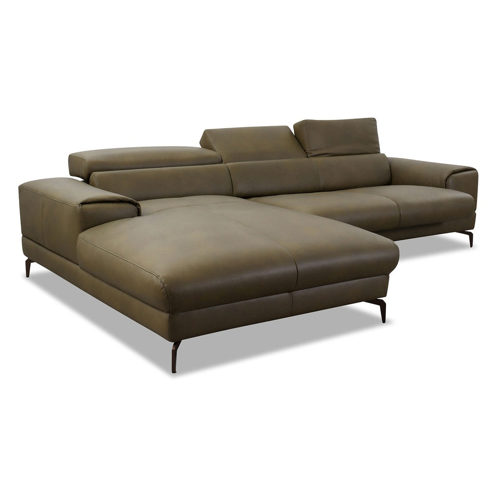 Piedroo 21106 in Leder Z69 camouflage vorstehend links - Ecksofa Leder
