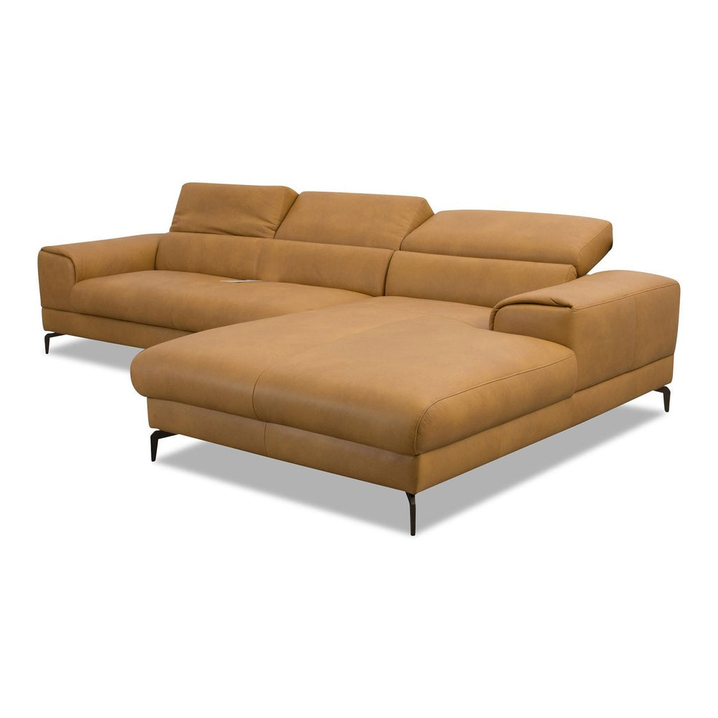 Piedroo 21106 in Leder Z69 kurkuma vorstehend rechts - Ecksofa Leder