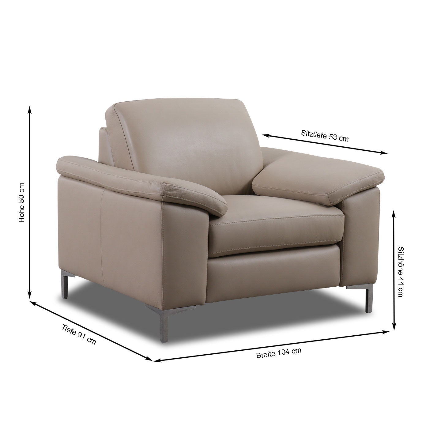 Willi Schillig Sessel 17070 BEN in Leder Z73 stone Sessel Leder