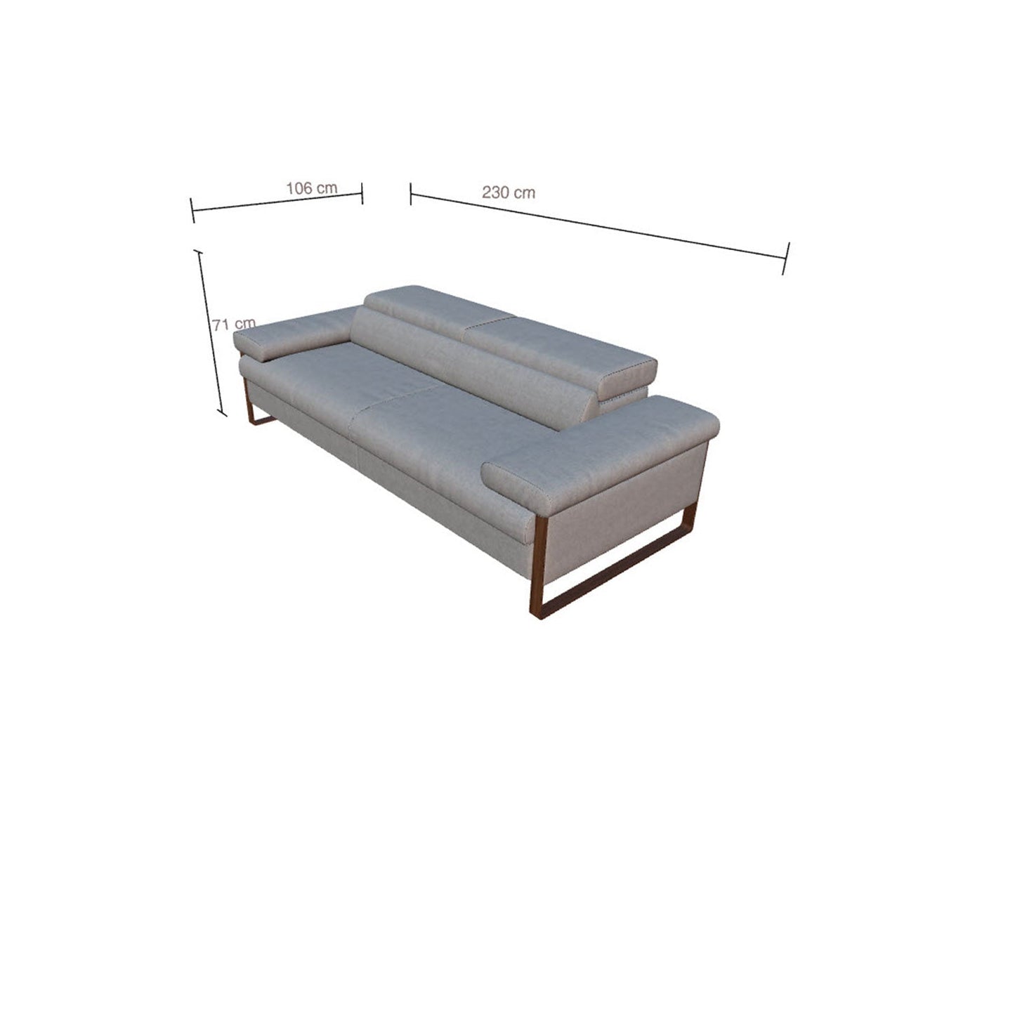 Willi Schillig Sofa 20974 FINN in Stoff S22 grey