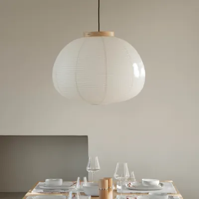 KAMI Reispapier Hängeleuchte 60cm Oak
