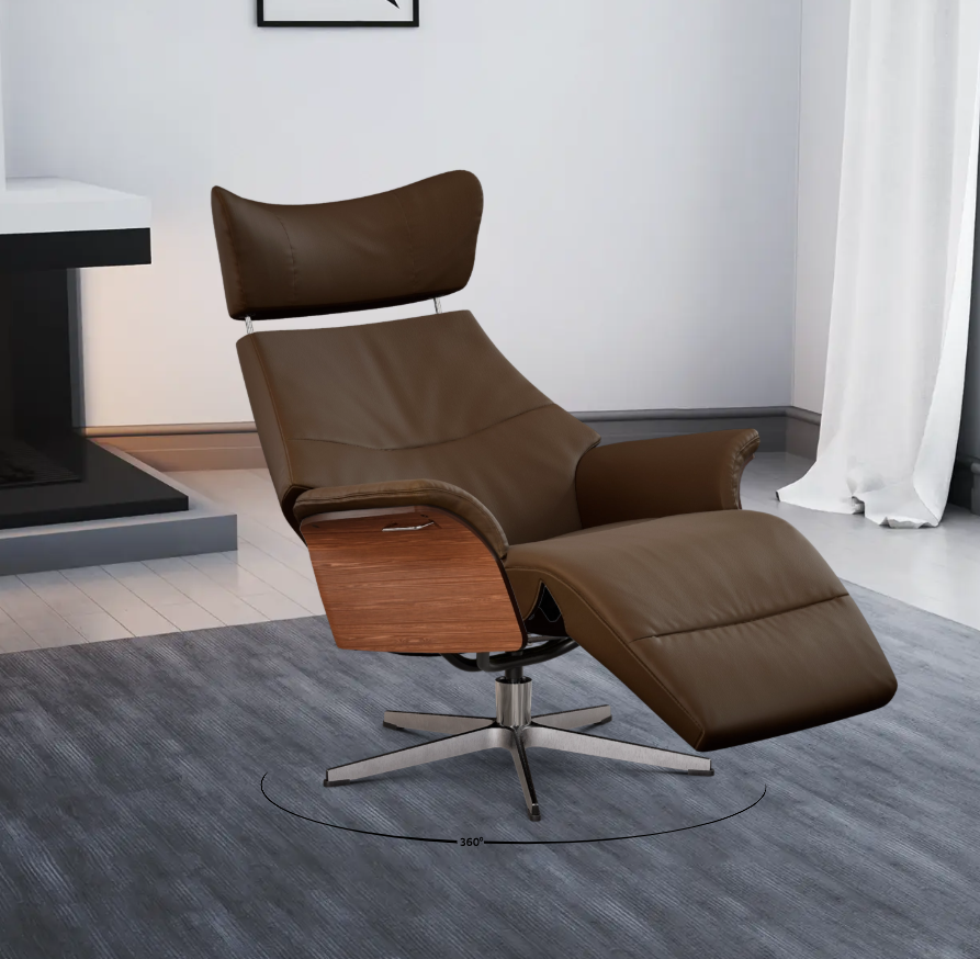 Conform Relaxsessel Air mit Fußstütze in Leder Fantasy