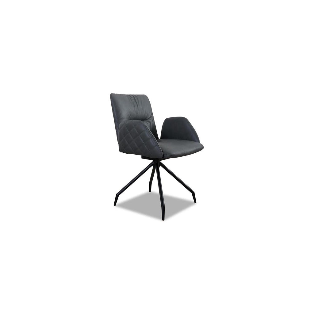 11004 Stuhl LOTTA in Leder Z69 - anthracite - Stuhl Leder