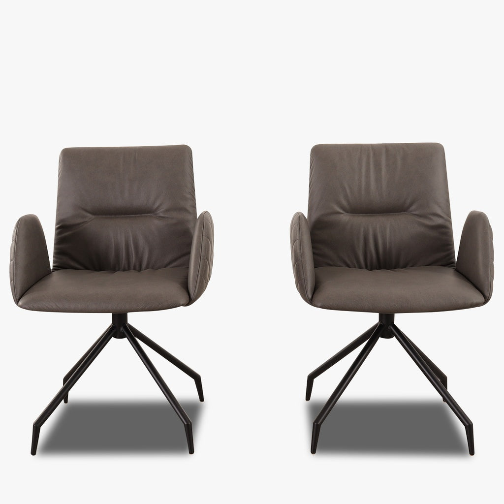 11004 Stuhl LOTTA in Leder Z79 - graphite - Stuhl Leder