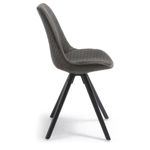 Bild 1 in Galerieansicht laden. 2er Set-Stuhl LARS in Microfaser graphite - Sitzdesign