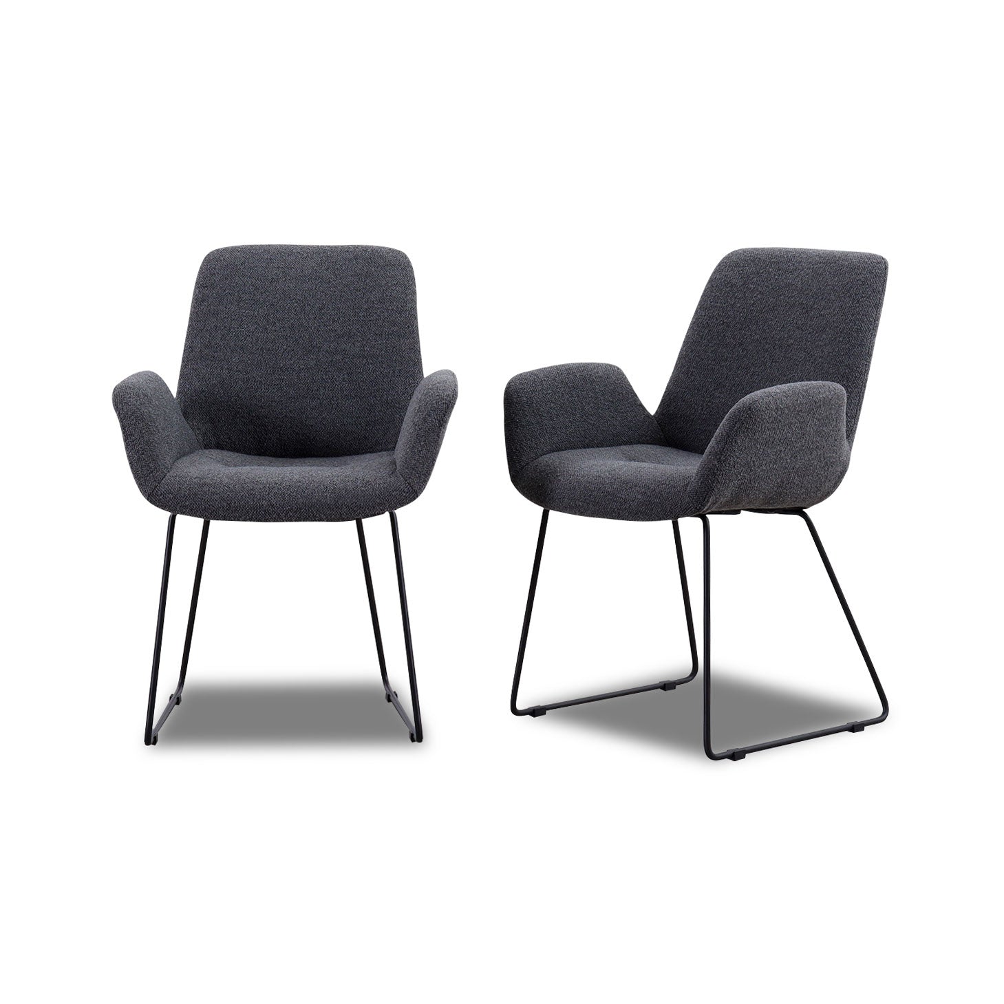 2er Set Stuhl mit Armlehnen LISA in Stoff Manhattan - Sitzdesign