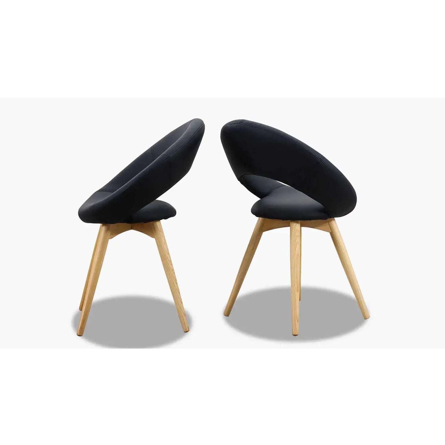 2er-Set Stuhl PLUMP in Kunstleder schwarz - Stuhl Leder