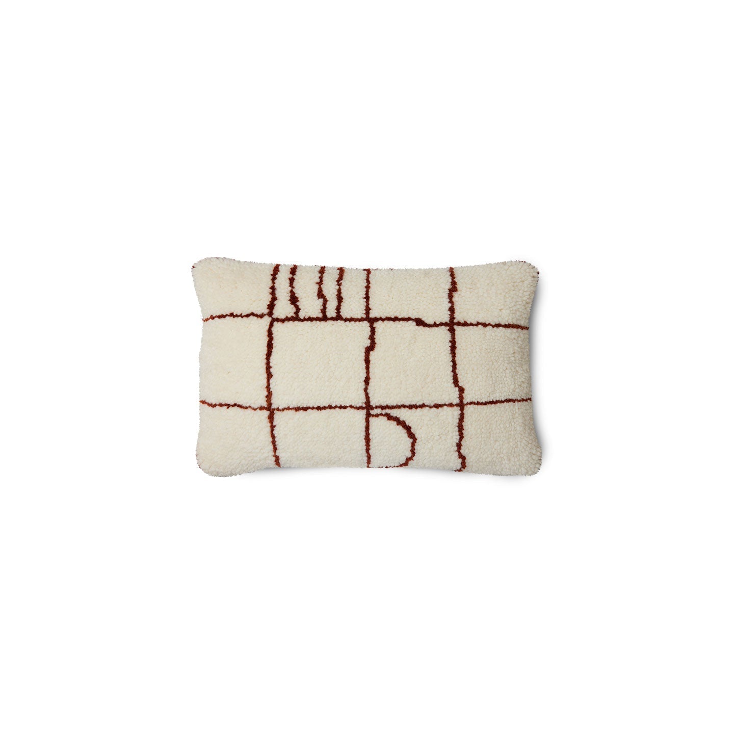 2x Kissen 60x40cm aus Wolle in braun/natural - Kissen