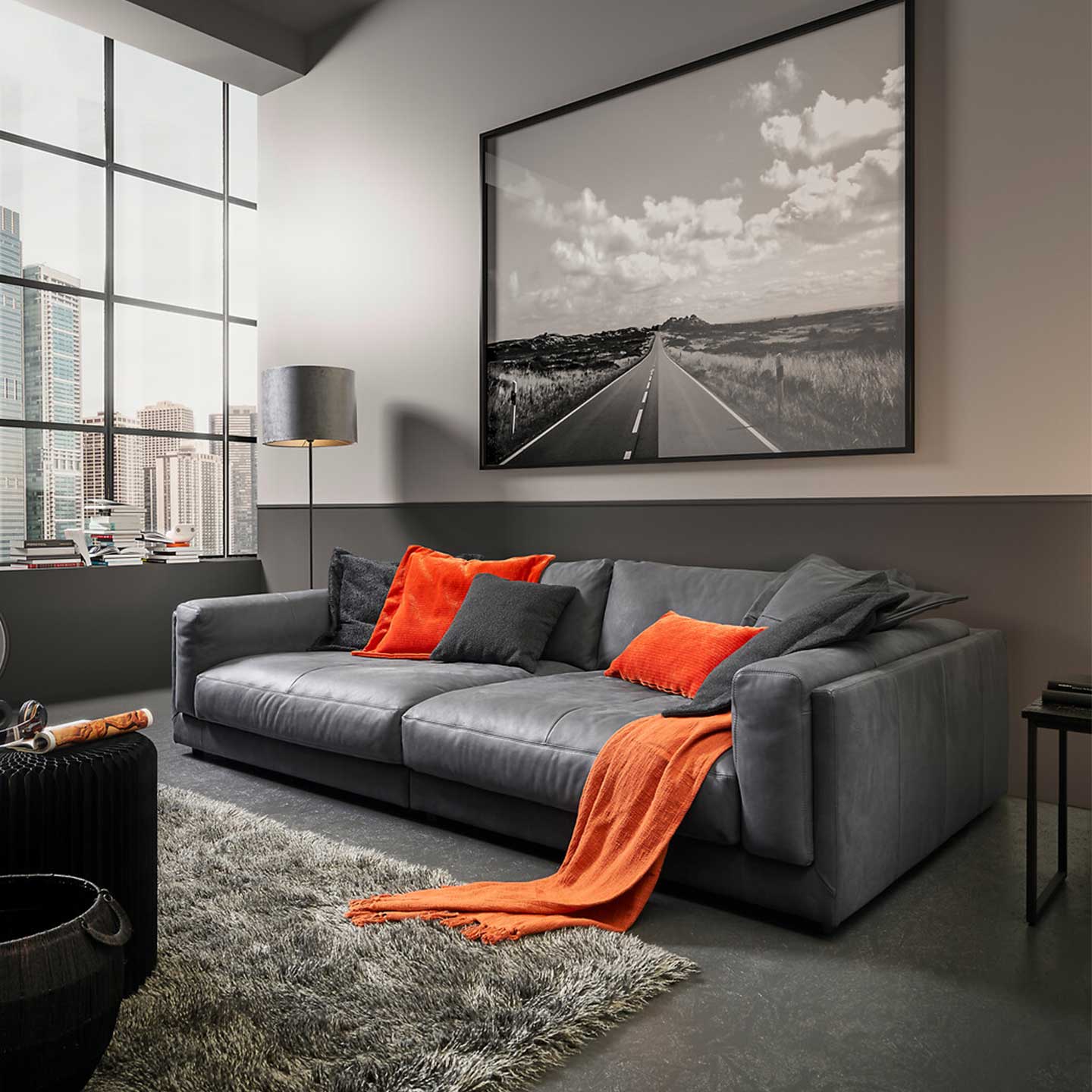 3C Candy Big Sofa King Size in Leder Movini - Sofa Leder